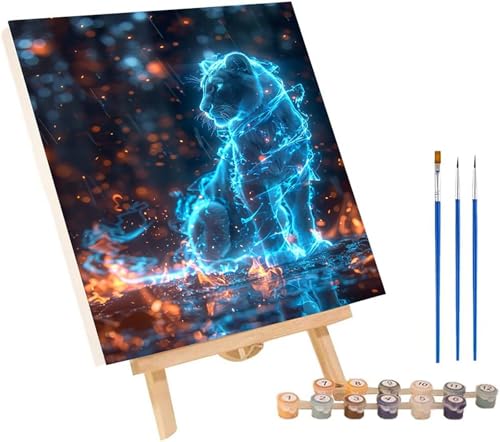 Tier Malen Nach Zahlen Erwachsene mit Rahmen, Malen Nach Zahlen Traum, DIY Set Erwachsene, Paint by Numbers Set mit Pinseln und Acrylfarben, Deko Wohnzimmer, Geschenke für Frauen 40x50cm 1-6901 von KUEGDUNG