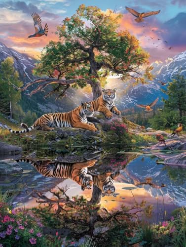 Tiger Malen Nach Zahlen Erwachsene, Malen Nach Zahlen Vogel, DIY Set Erwachsene Mit 3 Pinseln und Acrylfarbe, Paint by Numbers Handgemalt Ölgemälde Kit für Deko Wohnzimmer Geschenke 80x110cm 2-1305 Tiger Malen Nach Zahlen Erwachsene, Malen Nach Zahlen Vogel, DIY Set Erwachsene Mit 3 Pinseln und Acrylfarbe, Paint by Numbers Handgemalt Ölgemälde Kit für Deko Wohnzimmer Geschenke 80x110cm 2-1305 von KUEGDUNG
