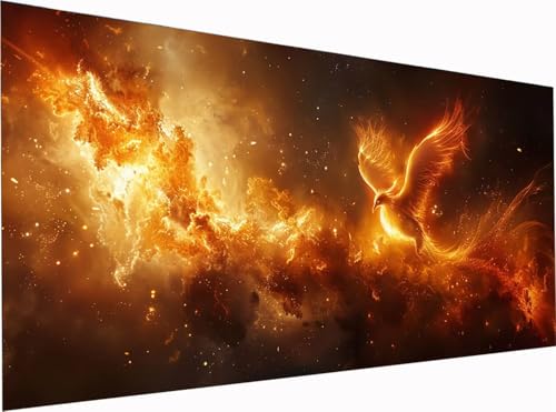 Vogel Diamond Painting Erwachsene Groß XXL 300x100cm, 5D Diamant Painting Bilder Flamme, DIY Stickerei Cross Stickerei Bastelset Erwachsene, Full Drill Diamant Malerei für Deko Wohnzimmer 2-3578 von KUEGDUNG