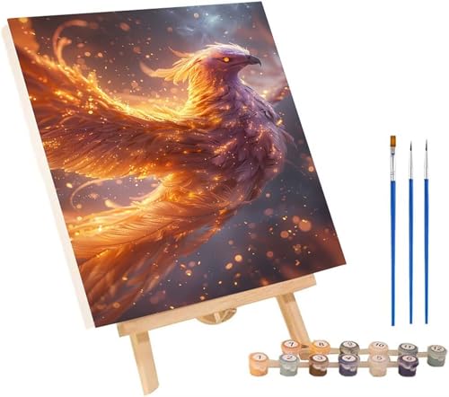 Vogel Malen Nach Zahlen Erwachsene mit Rahmen, Malen Nach Zahlen Abstrakt, DIY Set Erwachsene, Paint by Numbers Set mit Pinseln und Acrylfarben, Deko Wohnzimmer, Geschenke für Frauen 30x40cm 1-3097 von KUEGDUNG