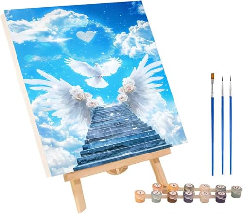 Vogel Malen Nach Zahlen Erwachsene mit Rahmen, Malen Nach Zahlen Blume, DIY Set Erwachsene, Paint by Numbers Set mit Pinseln und Acrylfarben, Deko Wohnzimmer, Geschenke für Frauen 30x40cm Z-3158 von KUEGDUNG