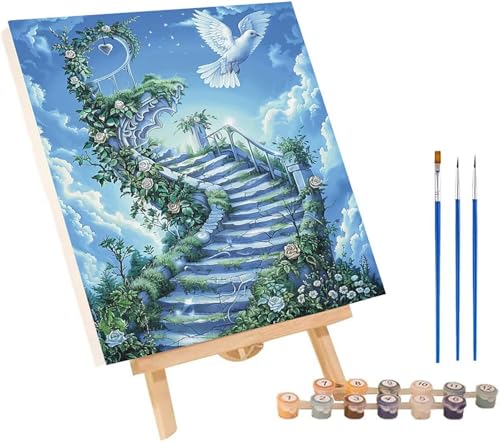 Vogel Malen Nach Zahlen Erwachsene mit Rahmen, Malen Nach Zahlen Landschaft, DIY Set Erwachsene, Paint by Numbers Set mit Pinseln und Acrylfarben, Deko Wohnzimmer, Geschenke für Frauen 100x130cm 9-439 von KUEGDUNG