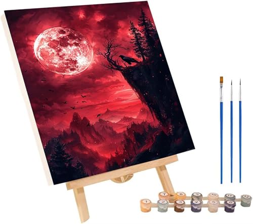 Vogel Malen Nach Zahlen Erwachsene mit Rahmen, Malen Nach Zahlen Landschaft, DIY Set Erwachsene, Paint by Numbers Set mit Pinseln und Acrylfarben, Deko Wohnzimmer, Geschenke für Frauen 30x40cm 6-1804 von KUEGDUNG