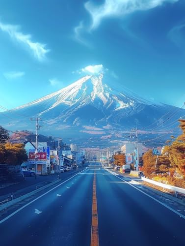 Vulkan Fuji Malen Nach Zahlen Erwachsene mit Rahmen, Malen Nach Zahlen StraßE, DIY Set Erwachsene, Paint by Numbers Set mit Pinseln und Acrylfarben, Deko Wohnzimmer Geschenke 100x130cm 0-9280 Vulkan Fuji Malen Nach Zahlen Erwachsene mit Rahmen, Malen Nach Zahlen StraßE, DIY Set Erwachsene, Paint by Numbers Set mit Pinseln und Acrylfarben, Deko Wohnzimmer Geschenke 100x130cm 0-9280 von KUEGDUNG