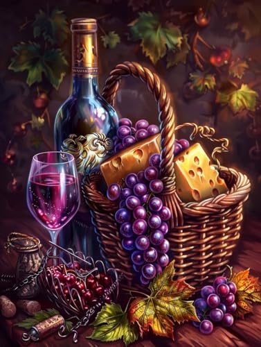 Wein Malen Nach Zahlen Erwachsene, Malen Nach Zahlen Pflanzen, DIY Set Erwachsene Mit 3 Pinseln und Acrylfarbe, Paint by Numbers Handgemalt Ölgemälde Kit für Deko Wohnzimmer Geschenke 70x95cm J-6867 Wein Malen Nach Zahlen Erwachsene, Malen Nach Zahlen Pflanzen, DIY Set Erwachsene Mit 3 Pinseln und Acrylfarbe, Paint by Numbers Handgemalt Ölgemälde Kit für Deko Wohnzimmer Geschenke 70x95cm J-6867 von KUEGDUNG