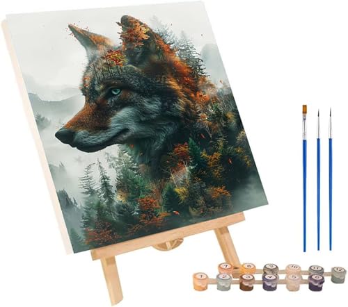 Wolf Malen Nach Zahlen Erwachsene mit Rahmen, Malen Nach Zahlen Baum, DIY Set Erwachsene, Paint by Numbers Set mit Pinseln und Acrylfarben, Deko Wohnzimmer, Geschenke für Frauen 40x50cm 2-7197 Wolf Malen Nach Zahlen Erwachsene mit Rahmen, Malen Nach Zahlen Baum, DIY Set Erwachsene, Paint by Numbers Set mit Pinseln und Acrylfarben, Deko Wohnzimmer, Geschenke für Frauen 40x50cm 2-7197 von KUEGDUNG