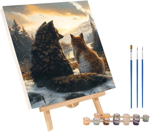 Wolf Malen Nach Zahlen Erwachsene mit Rahmen, Malen Nach Zahlen Sonnenuntergang, DIY Set Erwachsene, Paint by Numbers Set mit Pinseln und Acrylfarben, Deko Wohnzimmer Geschenke 70x95cm 7-3296 Wolf Malen Nach Zahlen Erwachsene mit Rahmen, Malen Nach Zahlen Sonnenuntergang, DIY Set Erwachsene, Paint by Numbers Set mit Pinseln und Acrylfarben, Deko Wohnzimmer Geschenke 70x95cm 7-3296 von KUEGDUNG