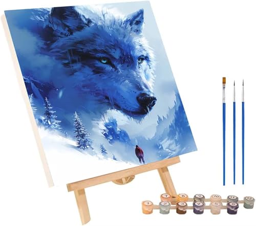 Wolf Malen Nach Zahlen Erwachsene mit Rahmen, Malen Nach Zahlen Tier, DIY Set Erwachsene, Paint by Numbers Set mit Pinseln und Acrylfarben, Deko Wohnzimmer, Geschenke für Frauen 30x40cm 4-2995 Wolf Malen Nach Zahlen Erwachsene mit Rahmen, Malen Nach Zahlen Tier, DIY Set Erwachsene, Paint by Numbers Set mit Pinseln und Acrylfarben, Deko Wohnzimmer, Geschenke für Frauen 30x40cm 4-2995 von KUEGDUNG