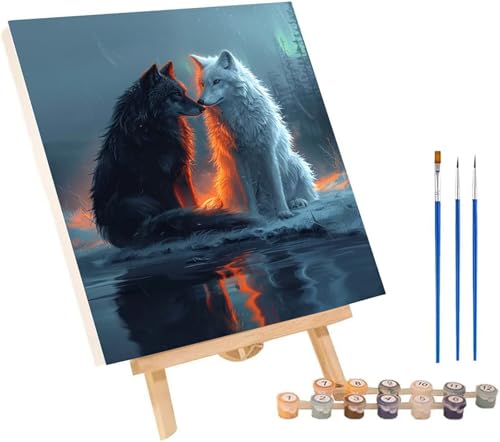 Wolf Malen Nach Zahlen Erwachsene mit Rahmen, Malen Nach Zahlen Tier, DIY Set Erwachsene, Paint by Numbers Set mit Pinseln und Acrylfarben, Deko Wohnzimmer, Geschenke für Frauen 40x50cm 7-7401 Wolf Malen Nach Zahlen Erwachsene mit Rahmen, Malen Nach Zahlen Tier, DIY Set Erwachsene, Paint by Numbers Set mit Pinseln und Acrylfarben, Deko Wohnzimmer, Geschenke für Frauen 40x50cm 7-7401 von KUEGDUNG