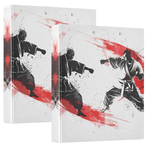 Ringbücher für A4-Papier, zwei Karate-Meister-Battling-Ordner, Organizer für Schule, Büro Ringbücher für A4-Papier, zwei Karate-Meister-Battling-Ordner, Organizer für Schule, Büro von KUEJOP