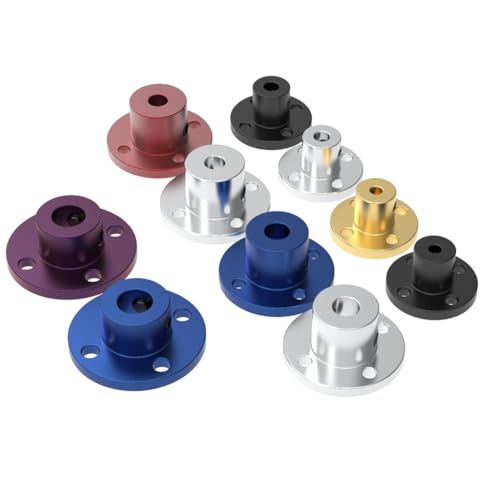 KUENCE 3/4/5/6/6,35/7/8 mm Aluminium starre Flanschkupplung Motorführung Wellenkupplung Stützverbinder for RC DIY Spielzeug(6.35mm-Black) von KUENCE