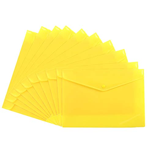KUENG Dokumententasche Dokumententasche Sichttaschen A4 Dokument Brieftaschen Kunststoff Brieftaschen a4 Ordner Mit Kunststoff Brieftaschen Yellow,a4 von KUENG