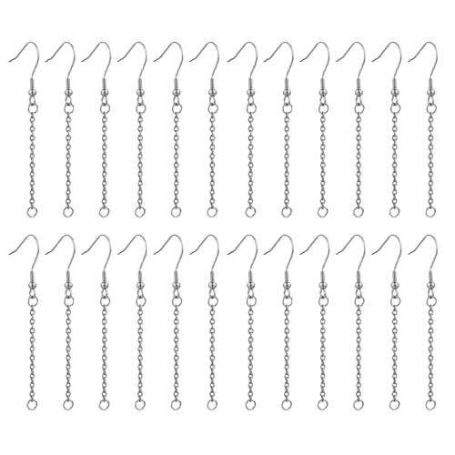 20 Stück baumelnde Ohrringdrähte für DIY-Schmuckherstellung, verstellbare Kettenverlängerung, Verlängerungsketten, 5.2cm, Zink, Ohne Edelstein. von KUFptva