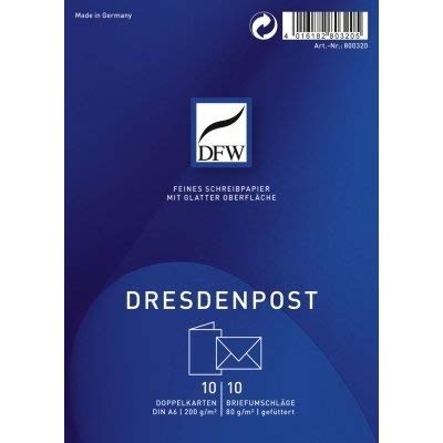 Doppelkarte DresdenPost - A6 hoch, 10 Karten/10 Umschläge von KUG_321