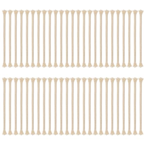 50 Stück Ersatzdocht für Öllampe, 15 cm x Ø 8 mm Docht Öllampe, Kerzendochte für Kerzen Runddocht Kerzen Dochte aus Baumwolle für DIY Kerzen Handgefertigte Kerzenherstellung Gartenfackel von KUHAWL