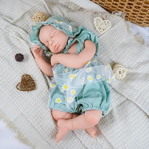 KUICEO Reborn Babypuppe 55 cm Silikon Doll schlafendes Mädchen – Vollsilikon, realistische Neugeborenen-Puppe ohne Kleidung,Sammlerstück & Pflegepuppe KUICEO Reborn Babypuppe 55 cm Silikon Doll schlafendes Mädchen – Vollsilikon, realistische Neugeborenen-Puppe ohne Kleidung,Sammlerstück & Pflegepuppe von KUICEO
