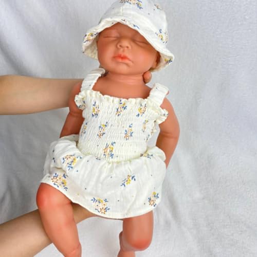 Reborn Babypuppe 55 cm Silikon Doll Schlafendes Mädchen – Vollsilikon, Realistische Neugeborenen-Puppe Ohne Kleidung,Sammlerstück & Pflegepuppe Reborn Babypuppe 55 cm Silikon Doll Schlafendes Mädchen – Vollsilikon, Realistische Neugeborenen-Puppe Ohne Kleidung,Sammlerstück & Pflegepuppe von KUICEO