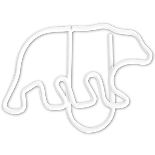 KUIDAMOS Büroklammer in Cartoon-Form, 12 Stück, Eisbären-Design, Metall, Weiß von KUIDAMOS