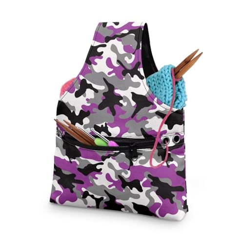 KUIFORTI Häkelgarn-Taschen im Camouflage-Stil für Anfänger, Garnaufbewahrung, Organizer, kleine Größe, violetter Camouflage-Druck, Garn-Tragetaschen zum Stricken, Reisen, Handgelenktasche, KUIFORTI Häkelgarn-Taschen im Camouflage-Stil für Anfänger, Garnaufbewahrung, Organizer, kleine Größe, violetter Camouflage-Druck, Garn-Tragetaschen zum Stricken, Reisen, Handgelenktasche, von KUIFORTI