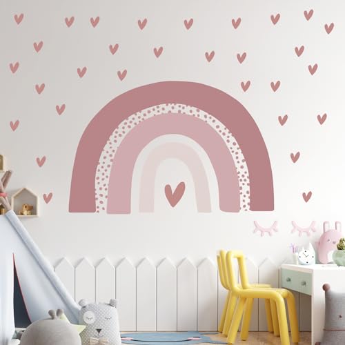 Wandsticker Kinderzimmer, Boho Regenbogen Wandtattoo Punkte Aquarell Wandaufkleber, Wanddeko Selbstklebend Deko, Verwendung für Kinderzimmer, Wohnzimmer, Schlafzimmer von KUIRUNRX