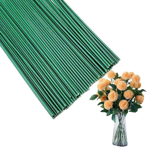 Blumendrahtstiele, 150 Stück, Blumendraht, 30 cm, Floristikdrähte zur Kranzherstellung, für Girlanden, Kränze, Blumenarrangements (dunkelgrün) von KUIZHEN