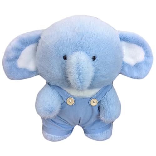 Elefant Plüsch, Weiche Kuschelige Stofftiere Puppen Mit Kleidung Kuscheltier Baby Elefanten Cartoon Plüschtiere Für Kinder Freundinnen(Blue) von KUKUShining