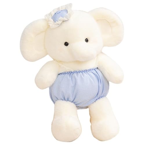 Elefant Plüsch, Weiches Kuscheltier Elefanten Kissen Mit Kleidung Kuscheliges Plüschtier Puppe Geburtstagsgeschenke Für Kinder Kleinkinder(Blue,45cm/17.7in) von KUKUShining