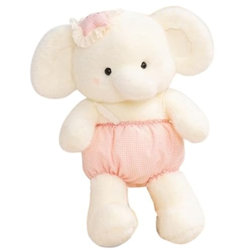 Elefant Plüsch, Weiches Kuscheltier Elefanten Kissen Mit Kleidung Kuscheliges Plüschtier Puppe Geburtstagsgeschenke Für Kinder Kleinkinder(Pink,33cm/12.99in) von KUKUShining