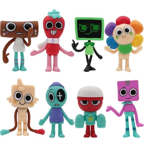 KUKUShining Dandy's World Figuren Set, Farbenfrohes Cartoon Süßes Mini Dandy World Modell for Tortenaufsätze Sammlerstücke Dekorationen(8 pcs) von KUKUShining