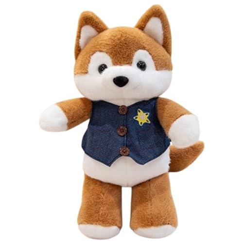 KUKUShining Fuchs Plüschtier, Süße Stofftier Puppen Mit Kleidung Simulation Füchse Puppen Plüsch Spielzeug Geschenk for Kinder Mädchen Jungen(Brown,45cm/17.7in) von KUKUShining