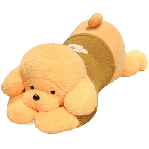 KUKUShining Hund Plüsch, Süße Kleidung Kuscheltier Puppe Dekokissen Dekokissen Teddy Hund Weiches Plüschtier Für Kinder Mädchen(Yellow) von KUKUShining