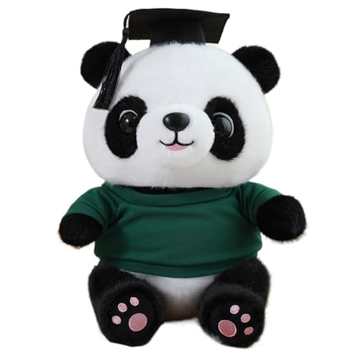 KUKUShining Panda Plüschtier, Kuscheltier Teddy Panda Puppe Mit Kleidung Weiches Kuscheliges Plüsch Spielzeug Abschlussgeschenk for Kinder(Green) von KUKUShining