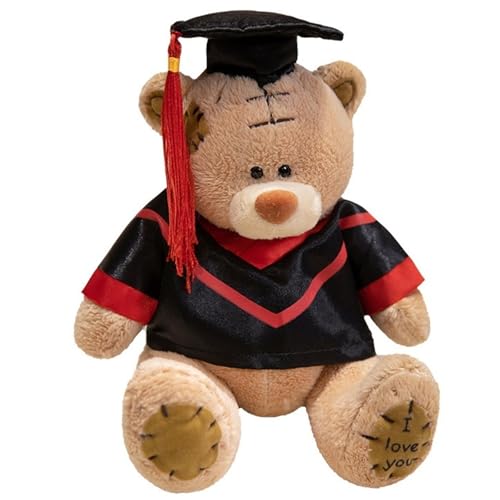 KUKUShining Teddybär Plüsch, Süße Ausgestopfte Dr. Teddys Puppe Mit Kleidung Dekoratives Umarmungskissen Plüschspielzeug Geschenke for Kinder(Orange) von KUKUShining