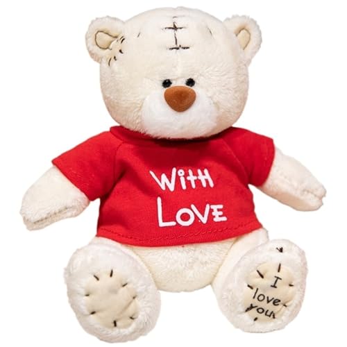 KUKUShining Teddybär Plüsch, Süße Stofftier Puppe Mit Kleidung Dekoratives Umarmungskissen Plüsch Spielzeug for Kinder Mädchen Jungen(Brown) von KUKUShining