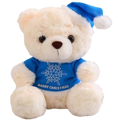 KUKUShining Teddybär Plüsch, Trägt Kleidung Weihnachts Kuscheltier Puppen Weiche Kuschelige Teddys Plüsch Spielzeug Geschenke for Kinder(Blue) von KUKUShining