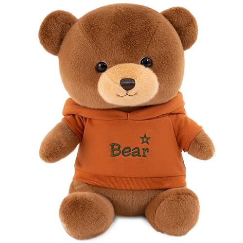 KUKUShining Teddybär Plüsch, Weiche Süße Kuscheltiere Puppen Mit Kleidung Kawaii Umarmungskissen Plüschtier Spielzeug Geschenk(Brown,33cm/13in) von KUKUShining