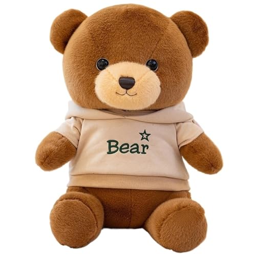 KUKUShining Teddybär Plüsch, Weiche Süße Kuscheltiere Puppen Mit Kleidung Kawaii Umarmungskissen Plüschtier Spielzeug Geschenk(Gray,33cm/13in) von KUKUShining