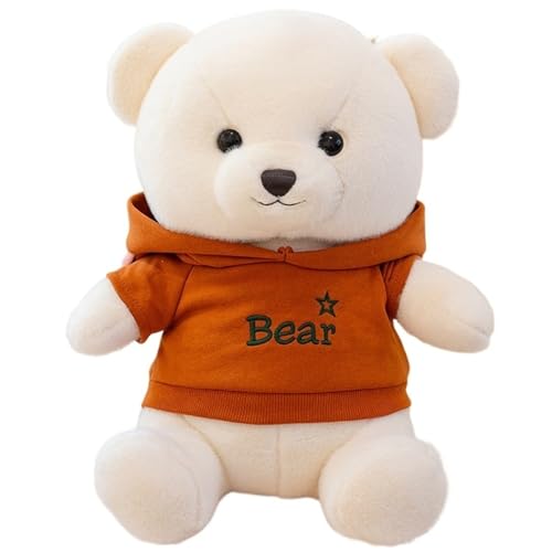 KUKUShining Teddybär Plüsch, Weiche Süße Kuscheltiere Puppen Mit Kleidung Kawaii Umarmungskissen Plüschtier Spielzeug Geschenk(Orange,33cm/13in) von KUKUShining