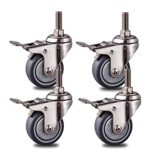 4 Stück Lenkrollen for Möbelrollen(Brake) von KUKUUU