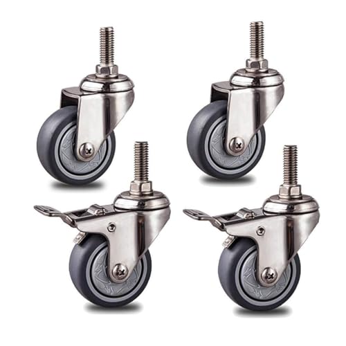 4 Stück Lenkrollen for Möbelrollen(Universal+brake) von KUKUUU