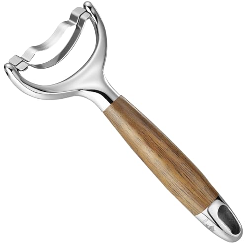 KULUNER Maiskolbenentferner aus Edelstahl, mit poliertem Holzgriff, Maiskolbenentferner, einfach zu bedienen, Maiskernschneider, Küchenhelfer (Merbau) von KULUNER