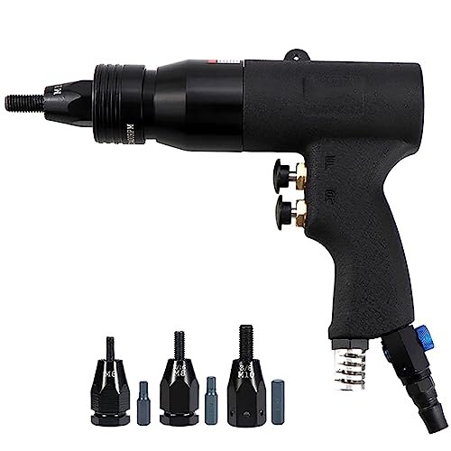 Industrielle hydraulische pneumatische Nietpistole – Premium Nietmuttern Werkzeugset für M3 M4 M5 M6 M8 M10 M12 – Leistungsstarke Luftnietpistole perfekt für Blindnieten & Flachmuttern – von KUMIAO