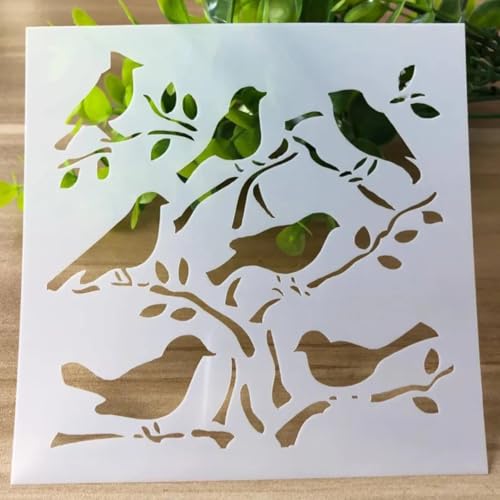 Schablonen zum Malen, 13 x 13 cm, Blumenschablone zum Malen auf Holz, Wand, Leinwand, Stoff, Stein, Schild, Bastelkunstprojekte, 5 Stück von KUNGZUNMOLDS