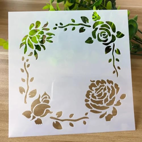 Schablonen zum Malen, 13 x 13 cm, Blumenschablone zum Malen auf Holz, Wand, Leinwand, Stoff, Stein, Schild, Bastelkunstprojekte, 8 Stück von KUNGZUNMOLDS
