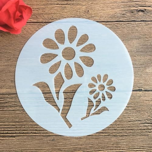 Schablonen zum Malen, 15 cm, Kreisform, Muster, hohle Schablone zum Malen auf Holz, Wand, Leinwand, Stoff, Stein, Schild, DIY-Kunstprojekte, Muster B von KUNGZUNMOLDS