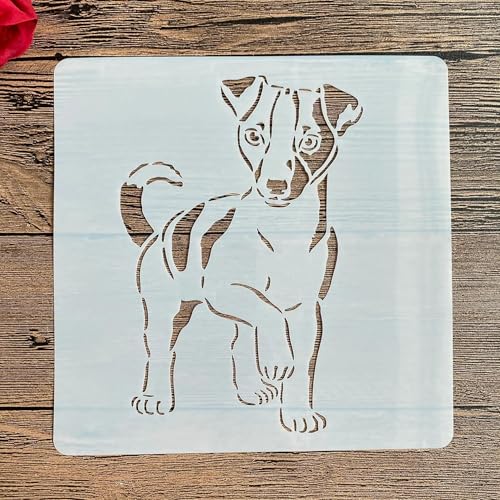 Schablonen zum Malen, 20 x 20 cm, Hundetierschablone zum Malen auf Holz, Wand, Leinwand, Stoff, Stein, Schild, Bastelkunstprojekte von KUNGZUNMOLDS