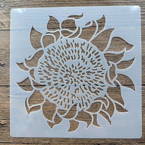 Schablonen zum Malen, 20 x 20 cm, Sonnenblumen-Schablone zum Malen auf Holz, Wand, Leinwand, Stoff, Stein, Schild, DIY Handwerk Kunstprojekte von KUNGZUNMOLDS