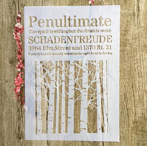 Schablonen zum Malen, 29 x 21 cm, Waldbäume, Schablone zum Malen auf Holz, Wand, Leinwand, Stoff, Stein, Schild, Bastelkunstprojekte von KUNGZUNMOLDS