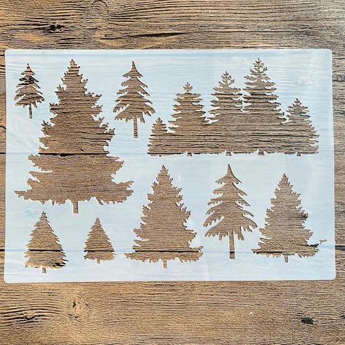 Schablonen zum Malen, 29 x 21 cm, Waldschablone zum Malen auf Holz, Wand, Leinwand, Stoff, Stein, Schild, Bastelkunstprojekte von KUNGZUNMOLDS