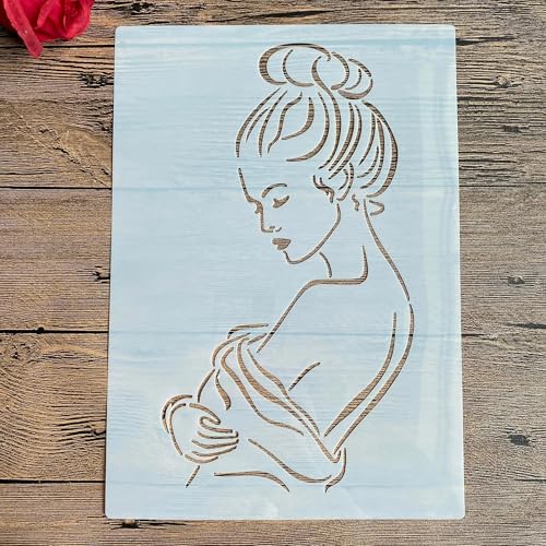 Schablonen zum Malen, A4, 29 x 21 cm, Beauty-Frauen-Schablone zum Malen auf Holz, Wand, Leinwand, Stoff, Stein, Schild, DIY Handwerk Kunstprojekte von KUNGZUNMOLDS